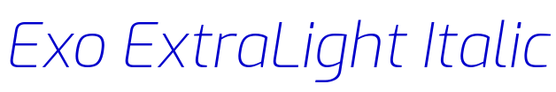 Exo ExtraLight Italic フォント