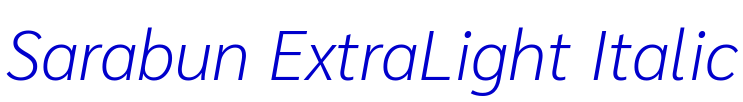 Sarabun ExtraLight Italic フォント