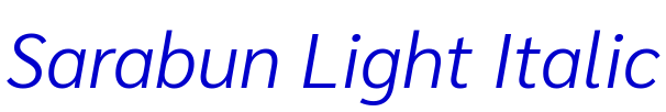Sarabun Light Italic フォント