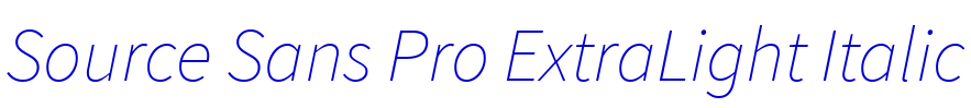 Source Sans Pro ExtraLight Italic フォント