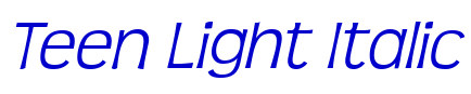 Teen Light Italic フォント